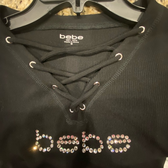 EUC Rhinestone bebe top - Picture 3 of 4